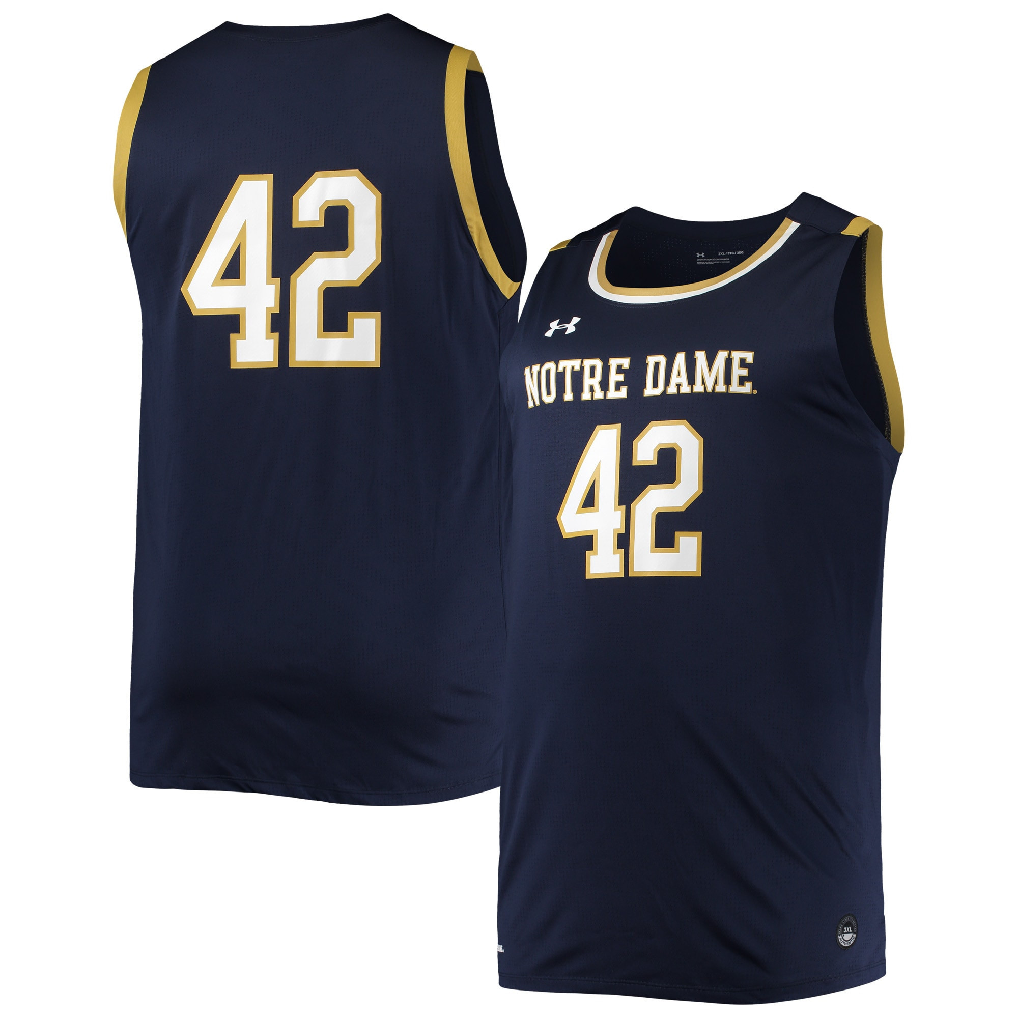 #42 Notre Dame Fighting Irish Under Armour Replica Basketball Jersey - Navy Ncaa