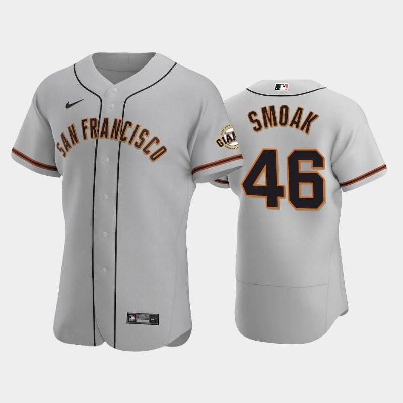 46 Justin Smoak Gray Road San Francisco Giants Jersey