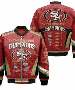 5 Times Super Bowl Champions San Francisco 49Ers All Prizes 3D T Shirt Hoodie Sweater Bomber Jacket Model 150