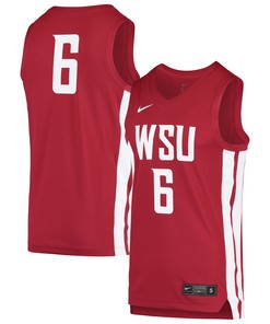 #6 Washington State Cougars Replica Basketball Jersey - Crimson Ncaa