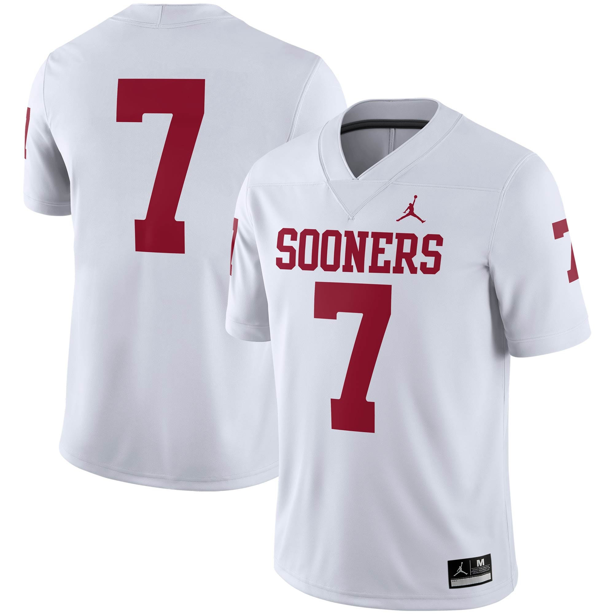 #7 Oklahoma Sooners Jordan Brand Team Game Jersey - White Ncaa