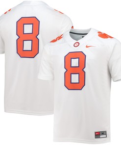 #8 Clemson Tigers Game Jersey - White Ncaa