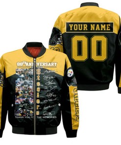 88Th Anniversary 1933 - 2021 Pittsburgh Steelers Team Thank You For The Memories American Flag Personalized Bomber Jacket