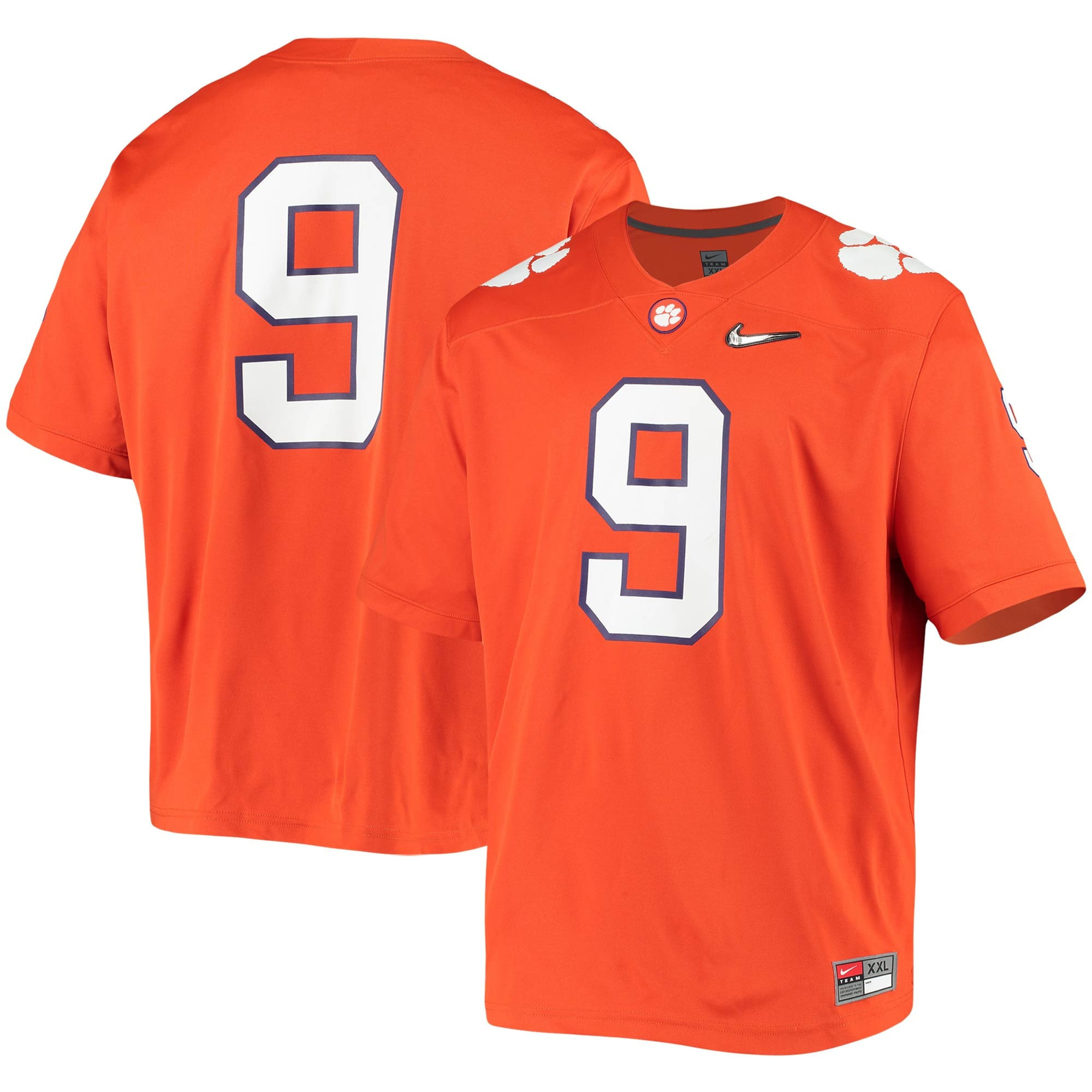 #9 Clemson Tigers Game Jersey - Orange Ncaa
