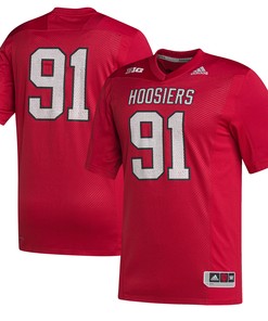 #91 Indiana Hoosiers Adidas Premier Strategy Jersey - Crimson Ncaa