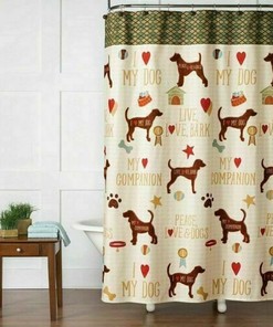 A Dogs Life Shower Curtain I Love My Dog Pet Champion Live Love Bark Bathroom Decor