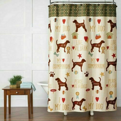 A Dogs Life Shower Curtain I Love My Dog Pet Champion Live Love Bark Bathroom Decor