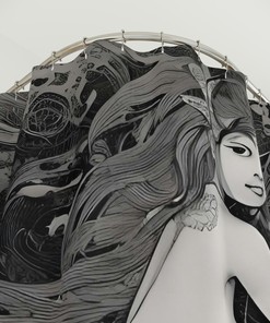 AI Art Design Print, Ocean Art, Modern Bathroom Decor with Mermaid Shower Curtain for Kids