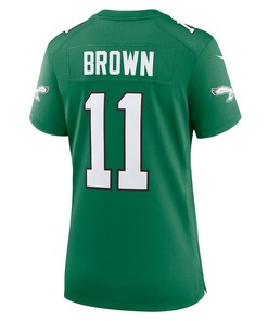A.J. Brown 11 Philadelphia Eagles Alternate Game Women Jersey - Kelly Green