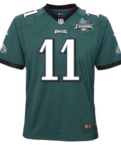 A.J. Brown 11 Philadelphia Eagles Super Bowl LVII Champions 2 Stars 2 Stars Youth Game Jersey - Black