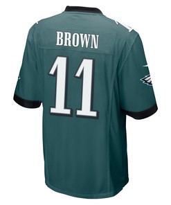 A.J. Brown 11 Philadelphia Eagles Super Bowl LVII Champions 2 Stars Men Game Jersey - Midnight Green
