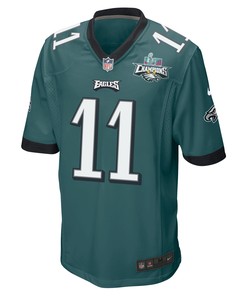 A.J. Brown 11 Philadelphia Eagles Super Bowl LVII Champions 2 Stars Men Game Jersey - Midnight Green