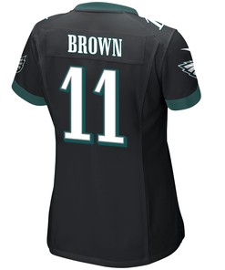 A.J. Brown 11 Philadelphia Eagles Super Bowl LVII Champions 2 Stars Women Game Jersey - Black