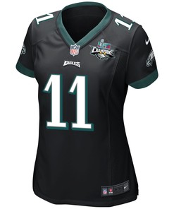 A.J. Brown 11 Philadelphia Eagles Super Bowl LVII Champions 2 Stars Women Game Jersey - Black