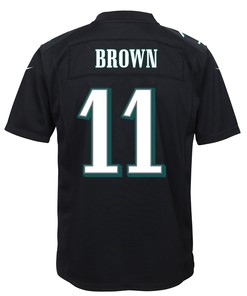A.J. Brown 11 Philadelphia Eagles Super Bowl LVII Champions 2 Stars Youth Game Jersey - Black
