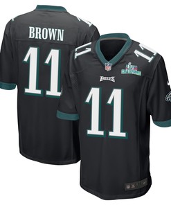 A.J. Brown 11 Philadelphia Eagles Super Bowl LVII Champions Men Game Jersey - Black