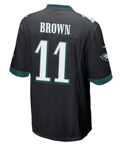 A.J. Brown 11 Philadelphia Eagles Super Bowl LVII Champions Men Game Jersey - Black