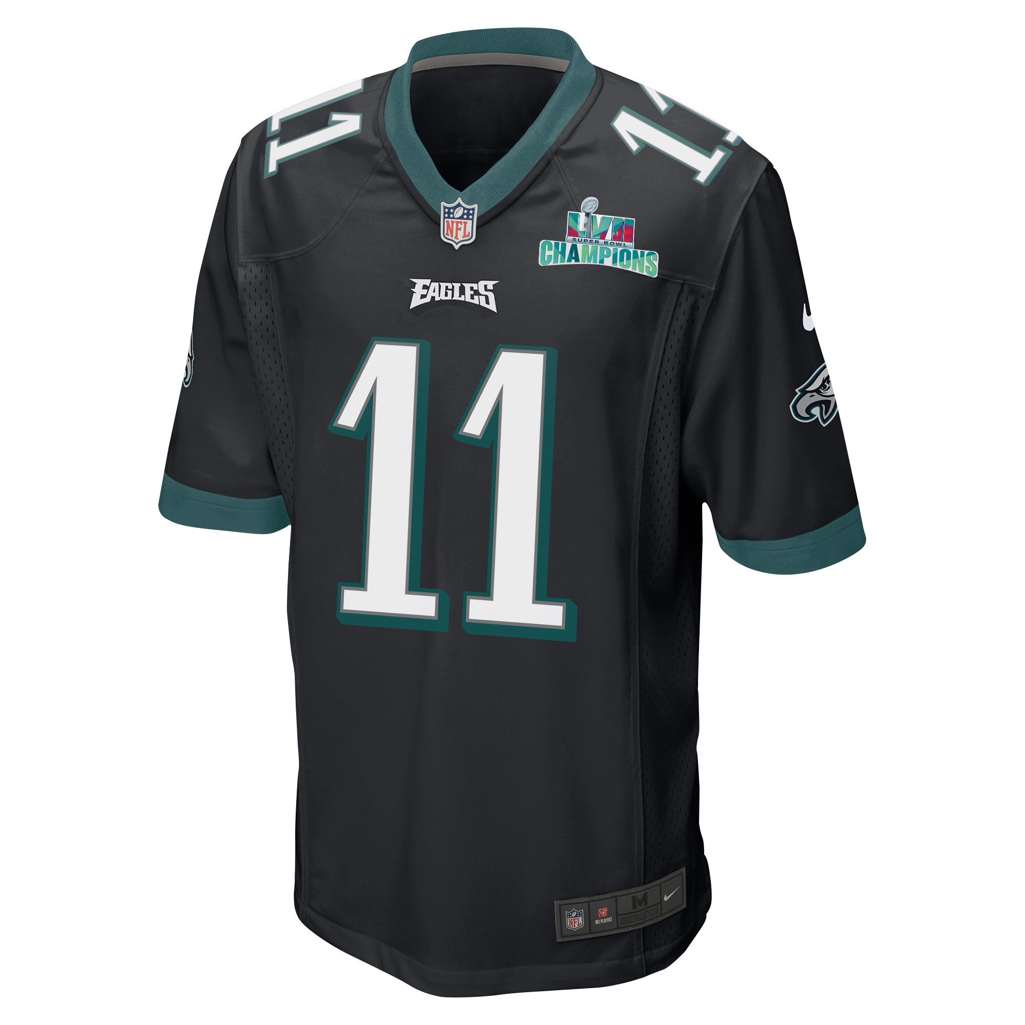 A.J. Brown 11 Philadelphia Eagles Super Bowl LVII Champions Men Game Jersey - Black