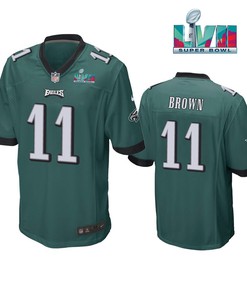 A.J. Brown 11 Philadelphia Eagles Super Bowl LVII Game Player Men Jersey - Green