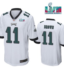 A.J. Brown 11 Philadelphia Eagles Super Bowl LVII Game Player Men Jersey - White