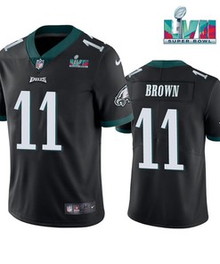 A.J. Brown 11 Philadelphia Eagles Super Bowl LVII Vapor Limited Men Jersey - Black