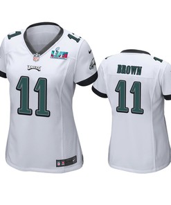 A.J. Brown 11 Philadelphia Eagles Super Bowl LVII White Game Jersey - Women