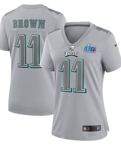 A.J. Brown 11 Philadelphia Eagles Women Super Bowl LVII Patch Atmosphere Fashion Game Jersey - Gray