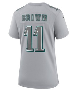 A.J. Brown 11 Philadelphia Eagles Women Super Bowl LVII Patch Atmosphere Fashion Game Jersey - Gray