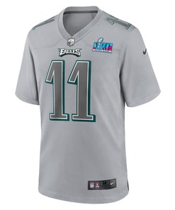A.J. Brown 11 Philadelphia Eagles Youth Super Bowl LVII Patch Atmosphere Fashion Game Jersey - Gray