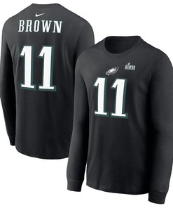 A.J. Brown Philadelphia Eagles Super Bowl LVII Long Sleeve T-Shirt - Black