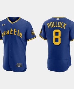 AJ Pollock 8 Seattle Mariners 2023 City Connect Elite Jersey - Royal