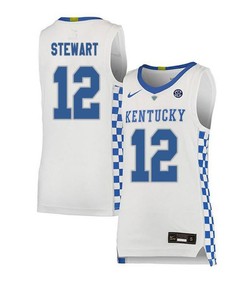 AJ Stewart 12 Kentucky Wildcats Basketball Elite Men Jersey - White