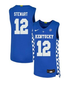 AJ Stewart 12 Kentucky Wildcats Elite Basketball Men Jersey - Royal Blue