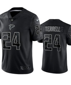 A.J. Terrell 24 Atlanta Falcons Black Reflective Limited Jersey - Men