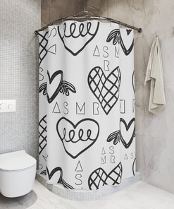 ASMR Hearts Shower Curtain - Bathroom Decor for Relaxation