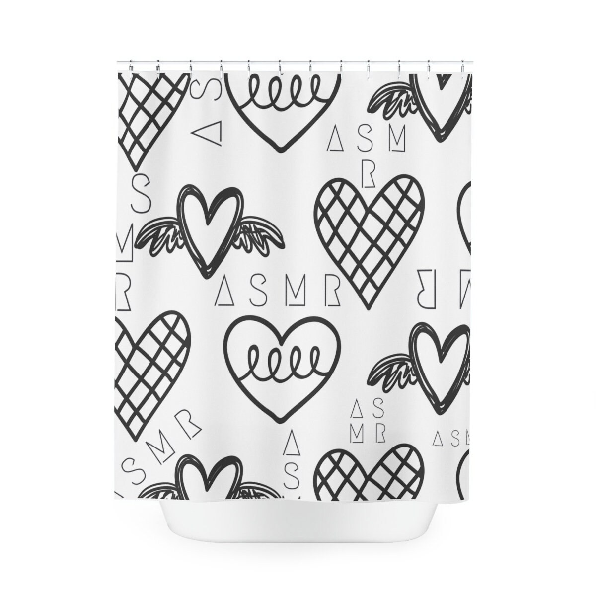 ASMR Hearts Shower Curtain - Bathroom Decor for Relaxation