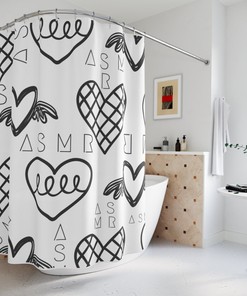 ASMR Hearts Shower Curtain - Bathroom Decor for Relaxation