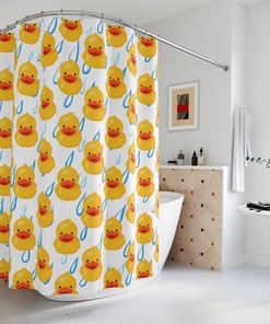 ASMR Rubber Duckies Shower Curtain - Cute Ducks Bathroom Decor