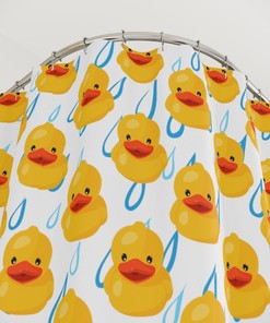 ASMR Rubber Duckies Shower Curtain - Cute Ducks Bathroom Decor