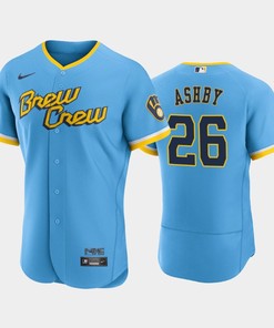 Aaron Ashby 26 2022-23 City Connect Milwaukee Brewers Jersey - Powder Blue