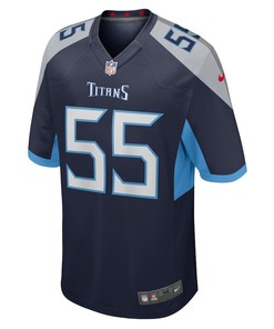 Aaron Brewer Tennessee Titans Game Player Jersey - Navy