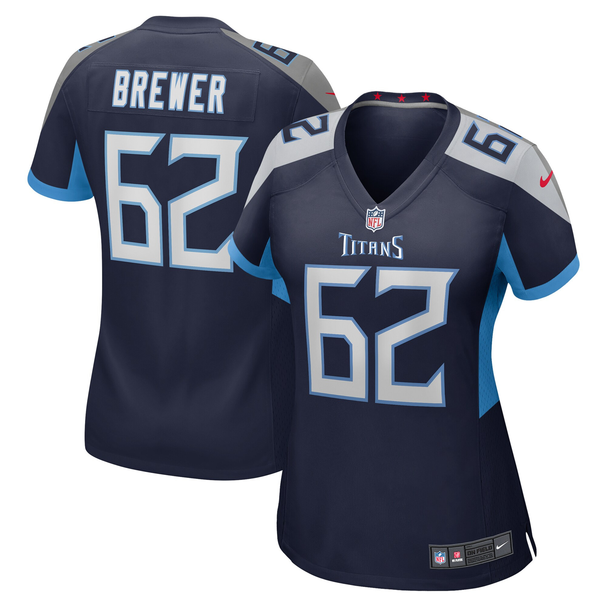 Aaron Brewer Tennessee Titans Womens Game Jersey - Navy Nfl