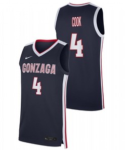 Aaron Cook 4 Gonzaga Bulldogs 2023 College Basketball Men Jersey - Navy