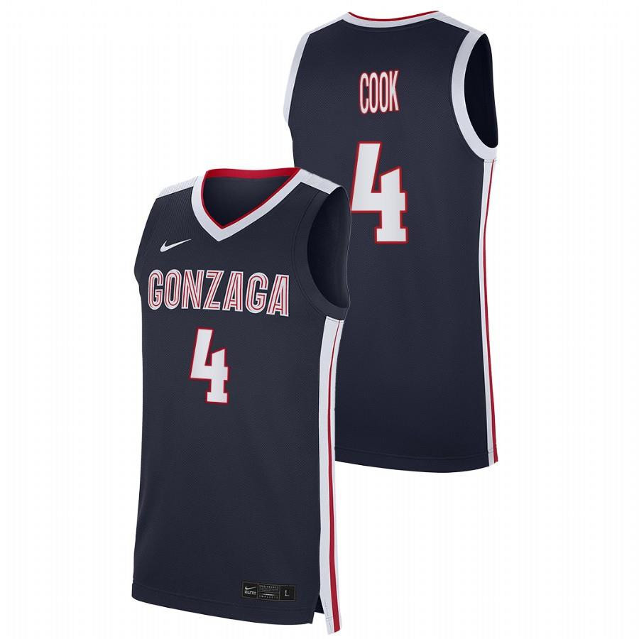 Aaron Cook 4 Gonzaga Bulldogs 2023 College Basketball Men Jersey - Navy