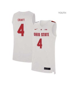 Aaron Craft 4 Ohio State Buckeyes Elite Basketball Youth Jersey - White