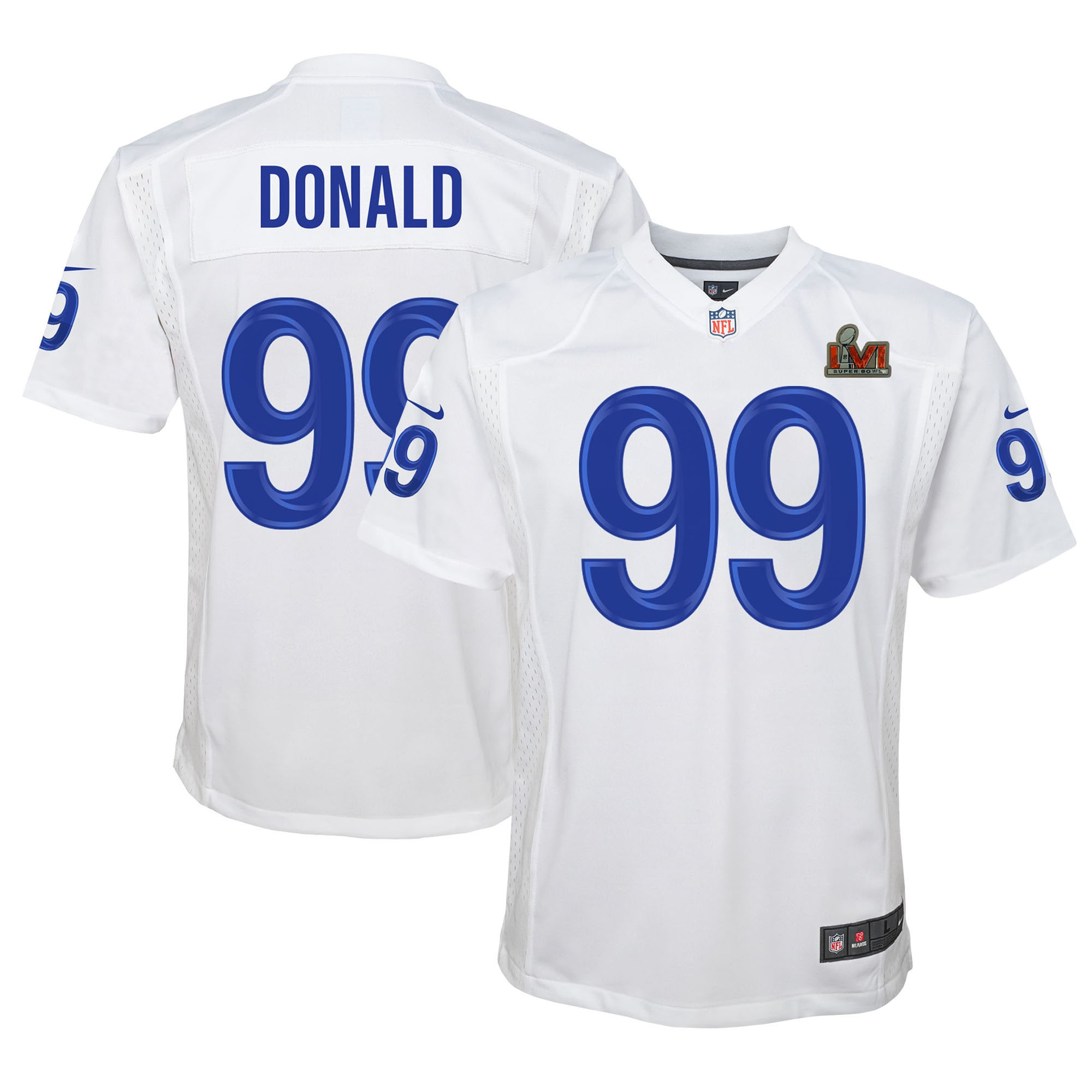 Aaron Donald Los Angeles Rams Super Bowl Lvi Game Patch Jersey - White Nfl