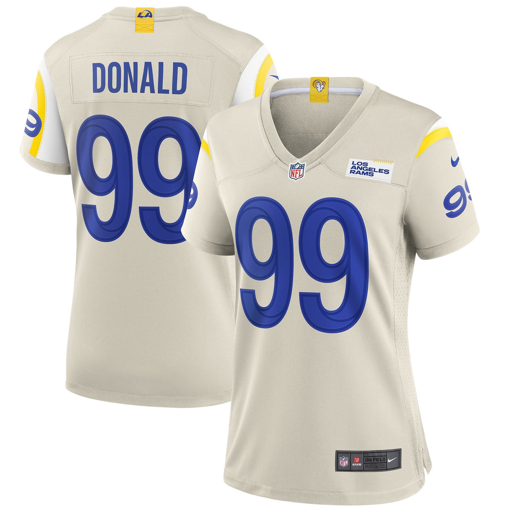 Aaron Donald Los Angeles Rams Womens Game Jersey - Bone Nfl