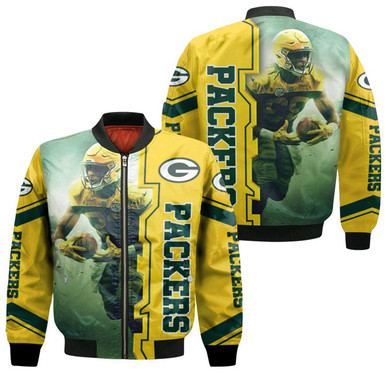 Aaron Jones 23 Green Bay Packers 3D Bomber Jacket Model 238