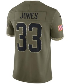 Aaron Jones 33 Green Bay Packers 2022 Salute To Service Limited Jersey - Olive