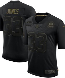 Aaron Jones Green Bay Packers 2020 Salute To Service Limited Jersey - Black